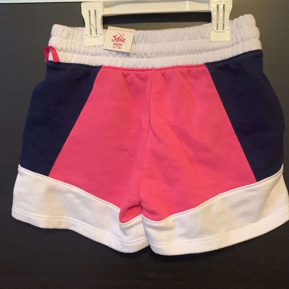Justice Girls J-Sport French Terry Fleece Colorblock Shorts